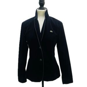 Izod Lacoste Women's Black Velvet Jacket with Trim